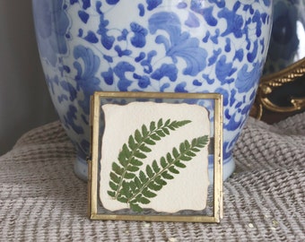 Pressed Fern Leaves Brass Standing Frame *Vintage Collection S/S '22*
