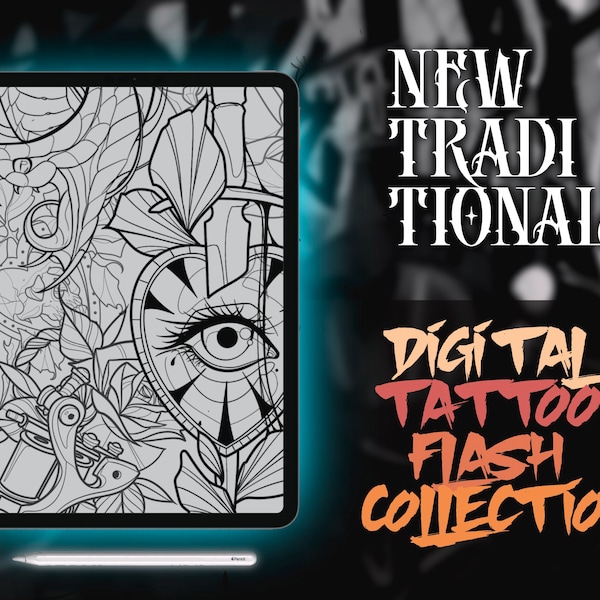 Procreate Tattoo Stamps NEWTRADITIONAL ART COLLECTION vol 1