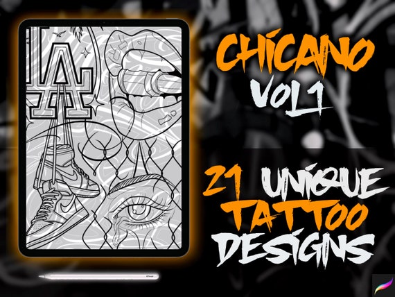 Procreate Tattoo Stamps CHICANO ART COLLECTION Vol 1 - Etsy