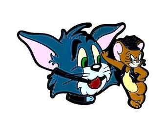 Cat and Mouse Enamel Pin – Funny Adult Humor Novelty Lapel Pin