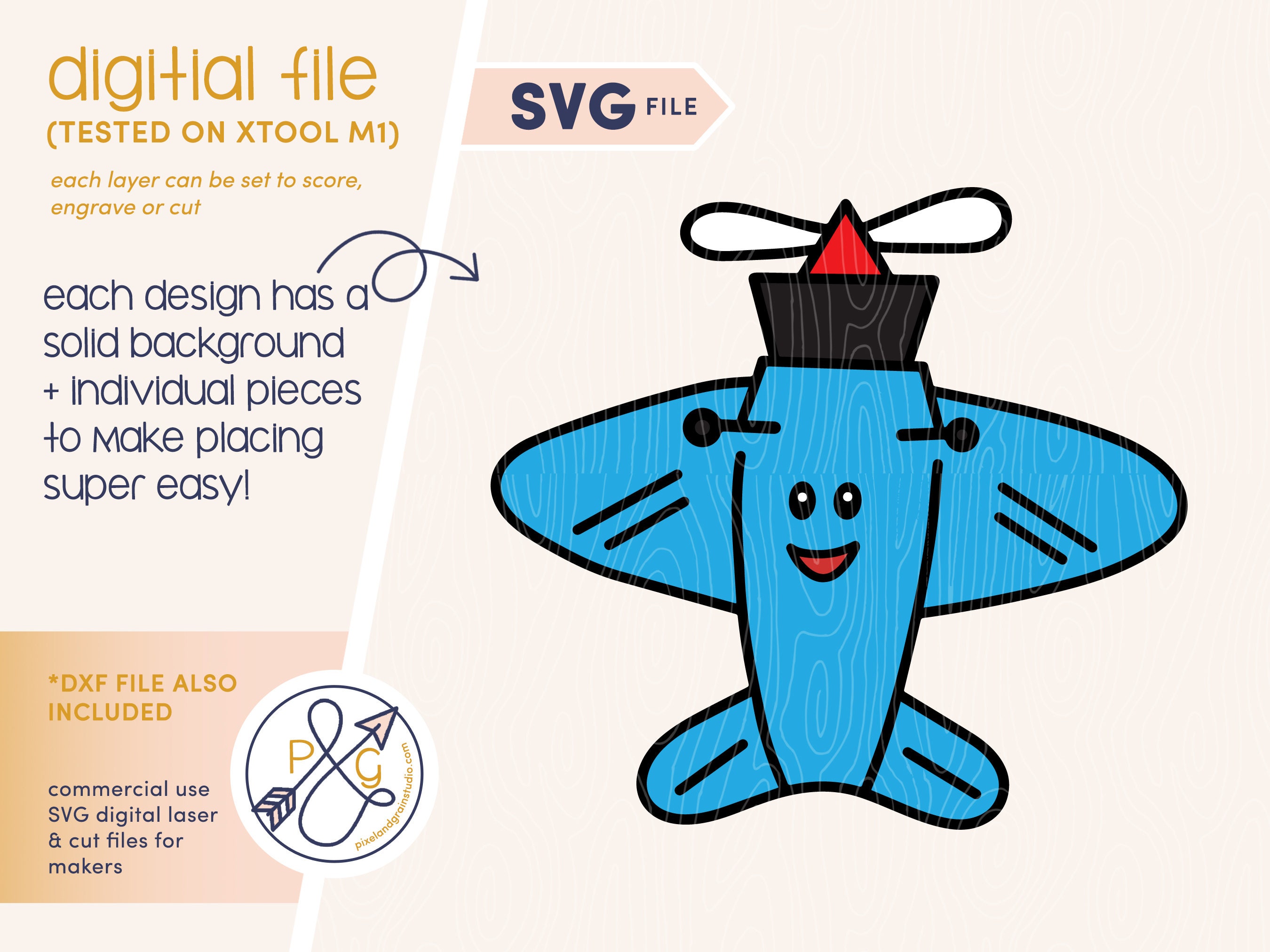 Christmas Rudolph Misfit Toy Plane Layered SVG Commercial Use Laser