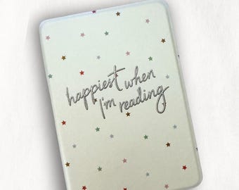 Happy Reader – Romance Kindle /E-Reader Case, bookish cases, magnetic kindle case / star case / hand strap / rainbow cases