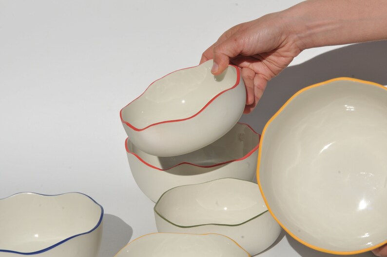 Bowl Rim White Ceramic Ramen Bowl Set - Elegant Dinnerware for Noodle Lovers and ...