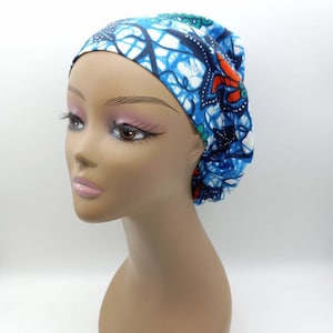 Adjustable Satin Lined European Style Scrub Cap. Ankara Scrub Cap. Surgical Cap/Hat. Scrub Hat/Cap for Women.