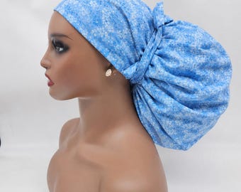 Adjustable Satin Lined  2XL Jumbo Scrub Cap, Ankara Surgical Hat