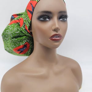 Adjustable  Satin Lined super size Scrub Cap/Hat for locks, braids and bulky hair. Ankara Srup Cap. Jumbo Medical Scrup Hat, Surgical Cap.