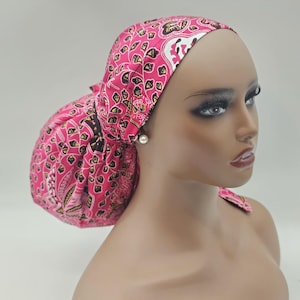 Adjustable Ankara Scrub Cap: Satin Lined Jumbo Surgical Hat