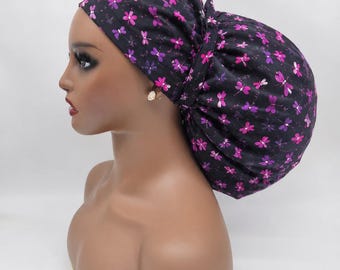 Adjustable  Satin Lined super size Scrub Cap/Hat for locks, braids and bulky hair. Ankara Srup Cap. Jumbo Medical Scrup Hat, Surgical Cap.