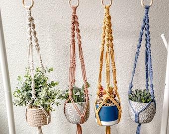 Macrame Plant Hanger / Twist Plant Hanger / Hanging Planter / Indoor Plant Hanger