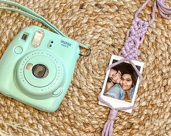 Colgador de fotos Polaroid / Adorno para coche / Accesorio de macramé para coche / Marco Polaroid