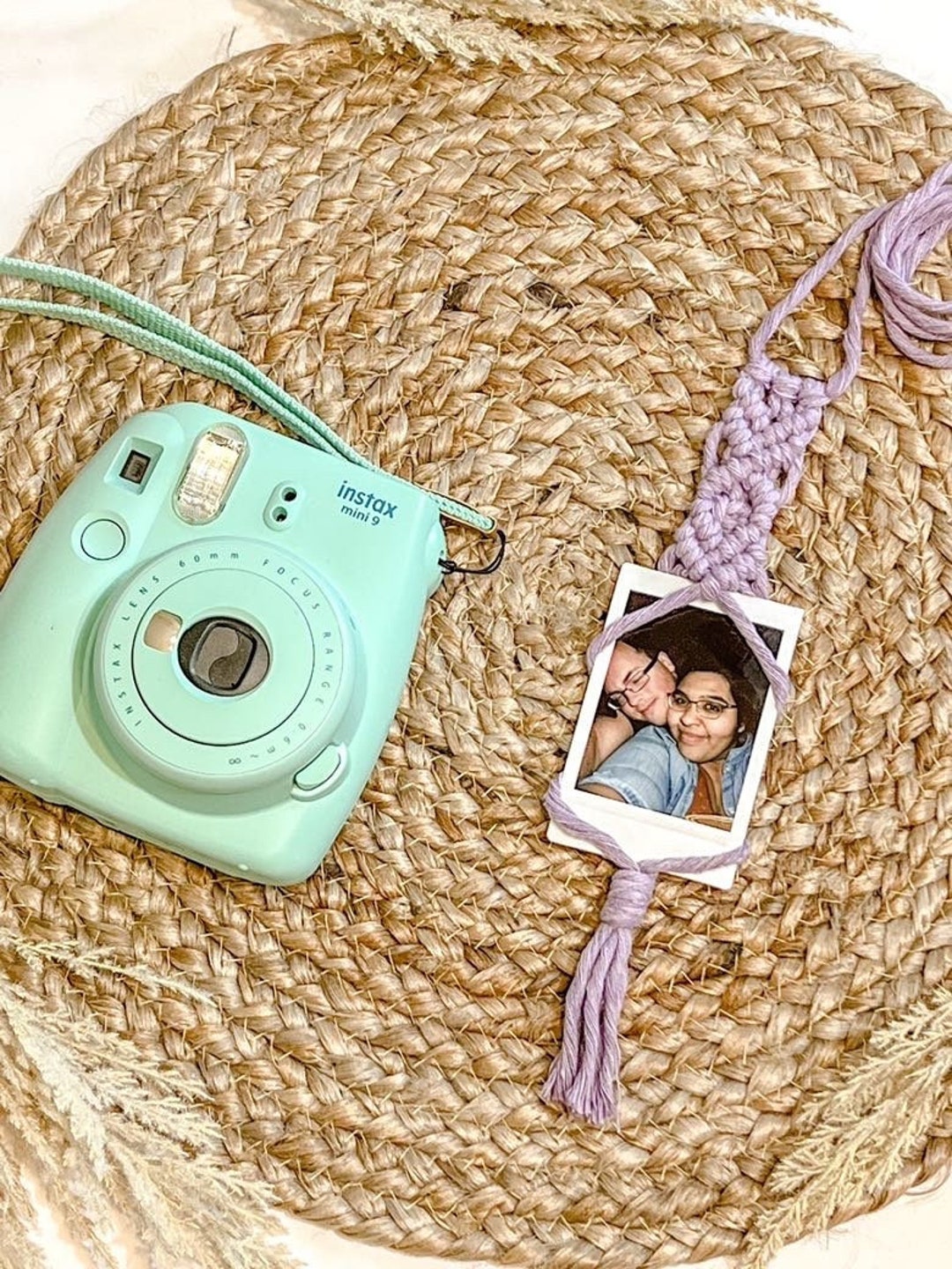 Polaroid Picture Hanger Car Charm Macrame Car Accessory Polaroid Frame