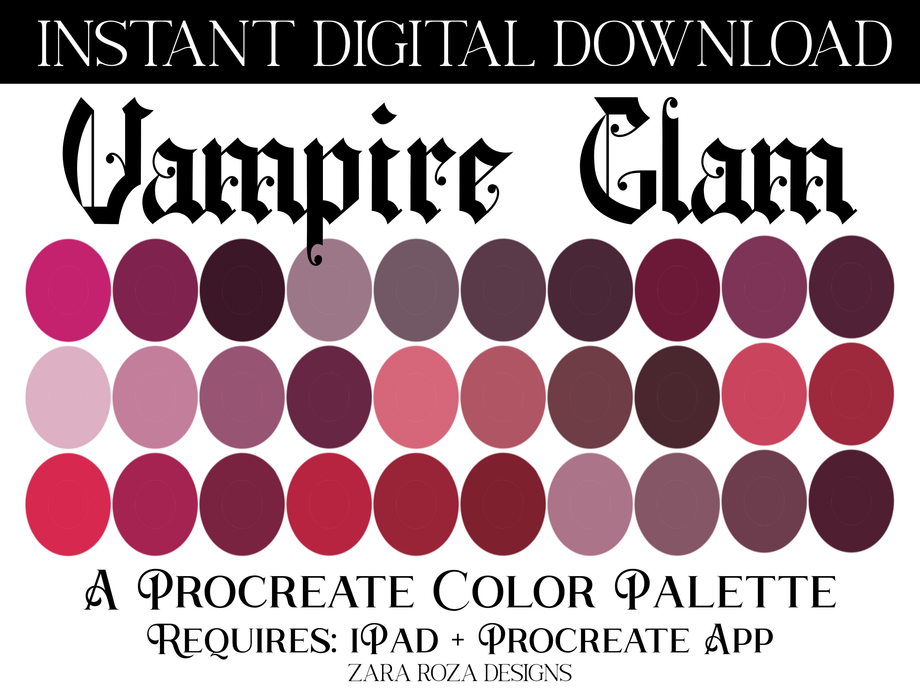 20 Procreate Color Palette Bundle Pack VOL. 21 Set Goth - Etsy Australia