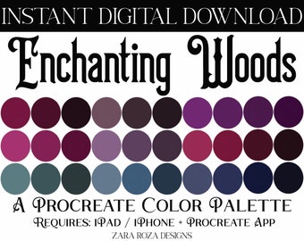 Enchanting Woods - Procreate Color Palette - DIGITAL DOWNLOAD - Requires iPad + Procreate App