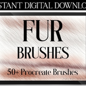 Procreate Fur Brush Set 50+ Brushes - Furry Animal Cat Dog Hair Bundle Pack Portrait Art Drawing Illustration Pens INSTANT DIGITAL DOWNLOAD