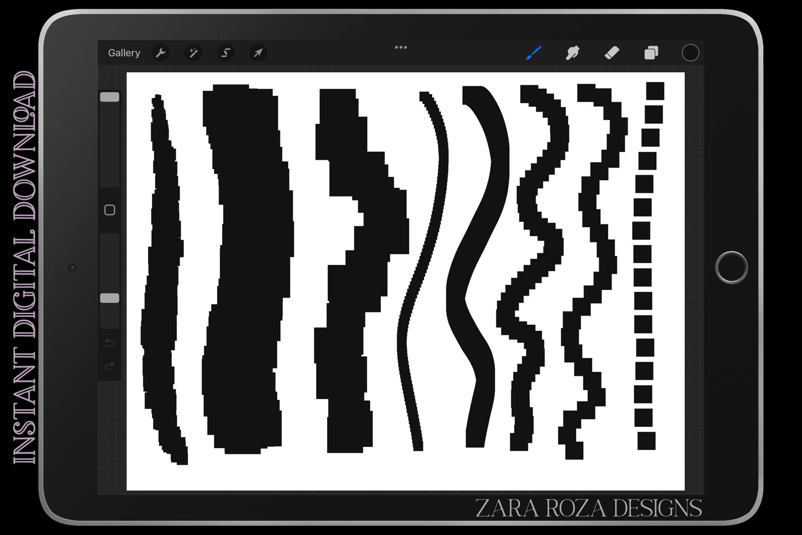 Procreate Pixel Art Brush Set Retro Digital Art, Vintage Aesthetic