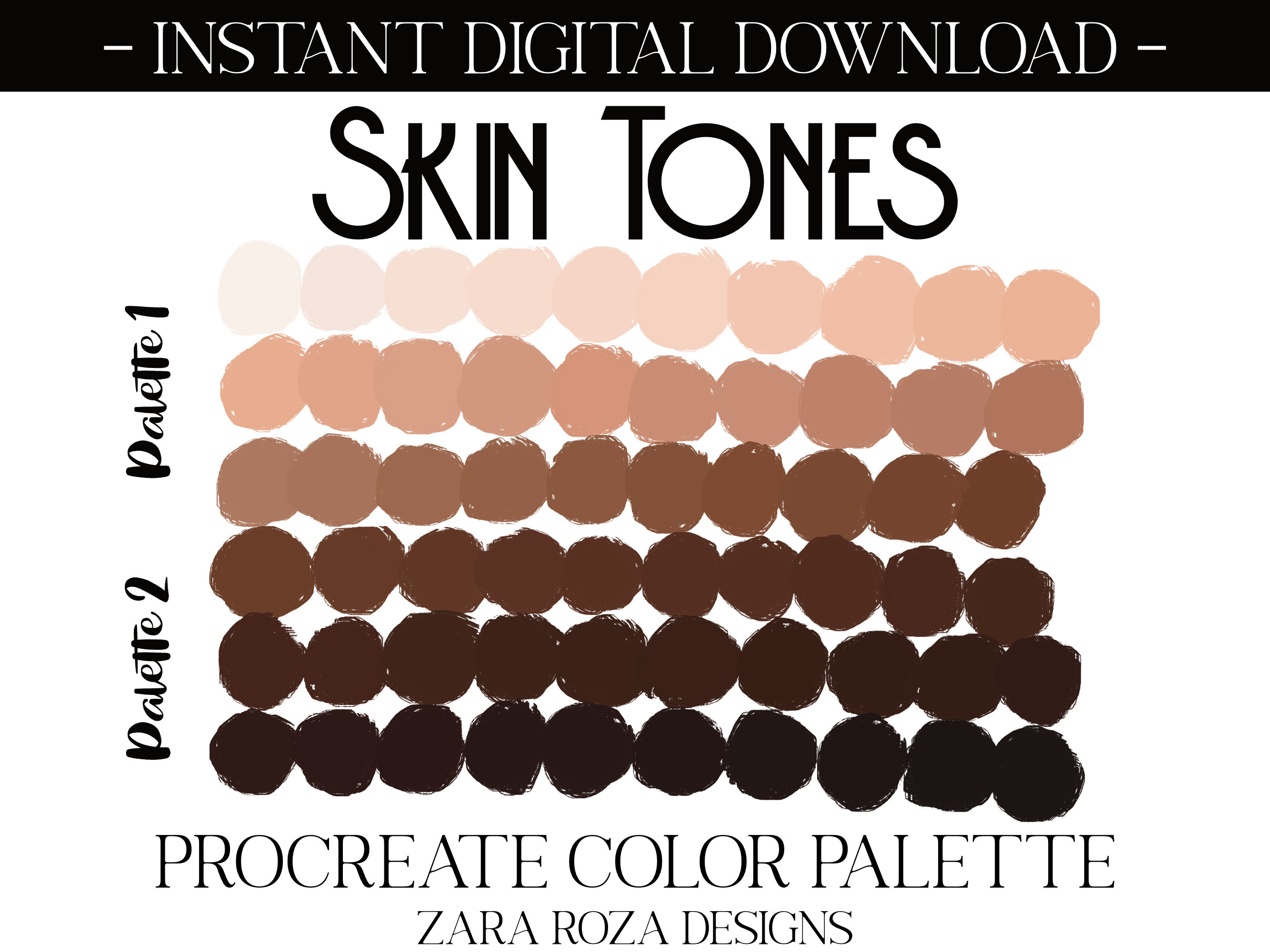 Skin Tones Procreate Color Palette Face Portrait Art Nude Etsy Polska