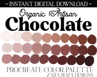 Organic Artisan Chocolate - Procreate Color Palette: Cream, Beige, Earth Coffee Brown Food Art Tones DIGITAL DOWNLOAD - iPad + Procreate App