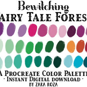 Bewitching Fairy Tale Forest - Procreate Color Palette - A Witchy Cute Retro Vintage INSTANT DIGITAL DOWNLOAD - Requires iPad + Procreate