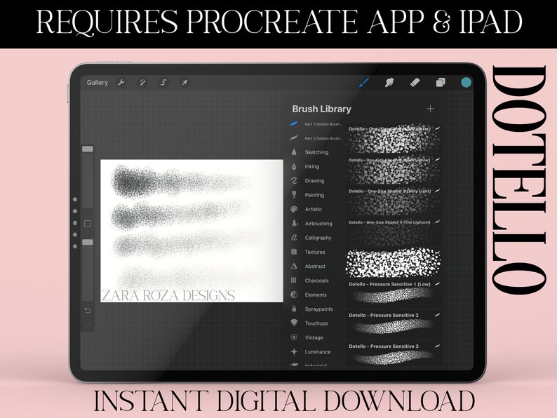 Dotello Procreate Dot Paint Brush Set Drawing Unique Etsy