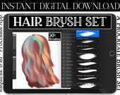 Procreate Hair Brush Set Vol. 2 - 30+ Brushes Bundle Pack, Portrait Drawing Face Character Art Illustration Pens INSTANT DIGITAL DOWNLOAD