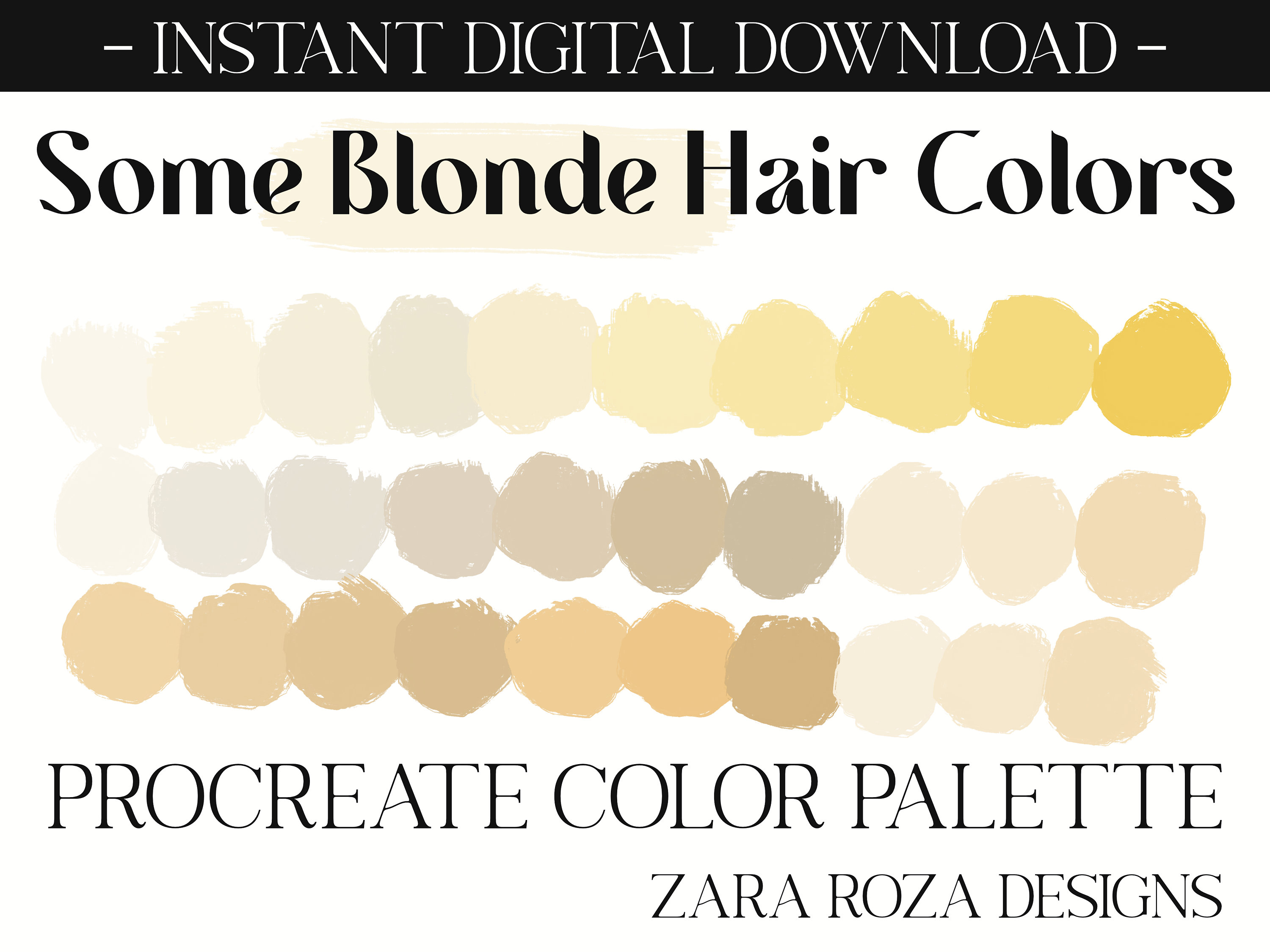 Blonde Hair Color Procreate Palette