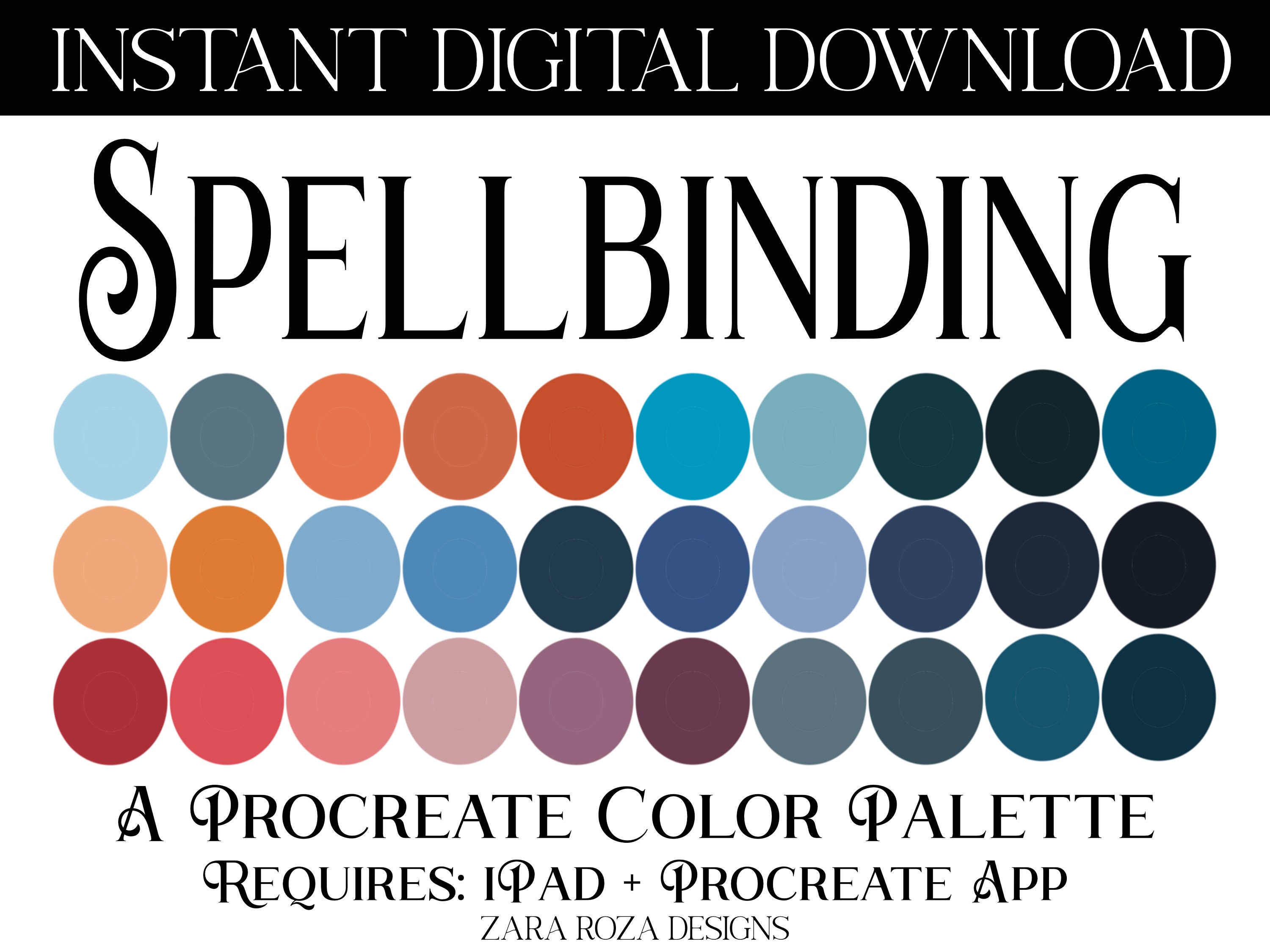 20 Procreate Color Palette Bundle Pack - VOL. 18 Set - Goth Retro ...