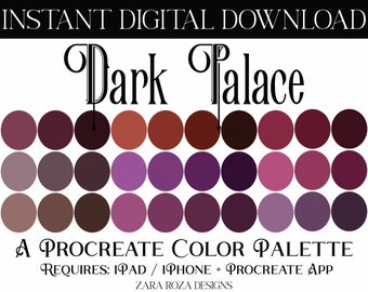 Dark Palace - Procreate Color Palette - DIGITAL DOWNLOAD - Requires iPad + Procreate App