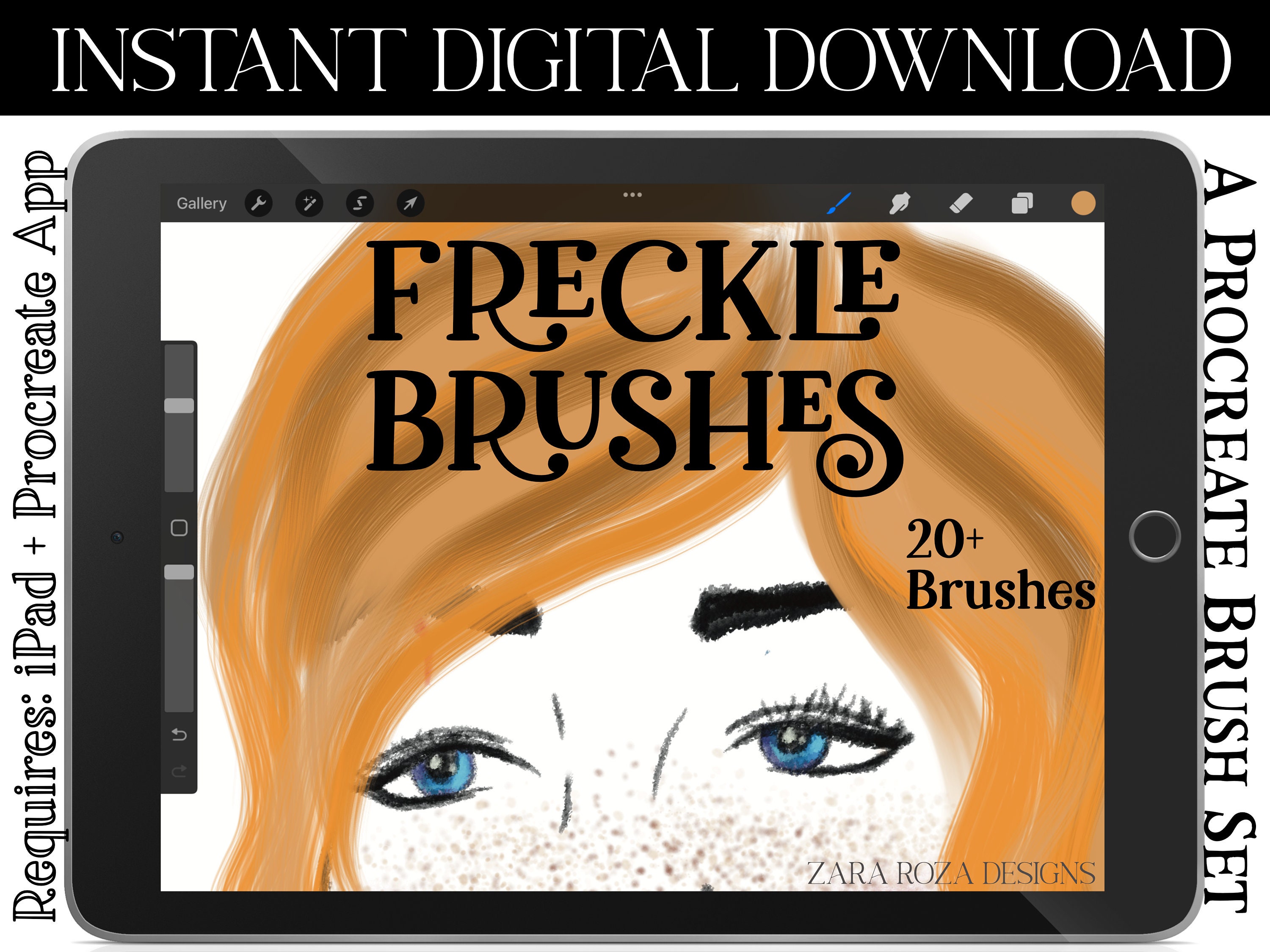 20 Procreate Freckle Brushes Cute Freckles Brush Bundle Pack for