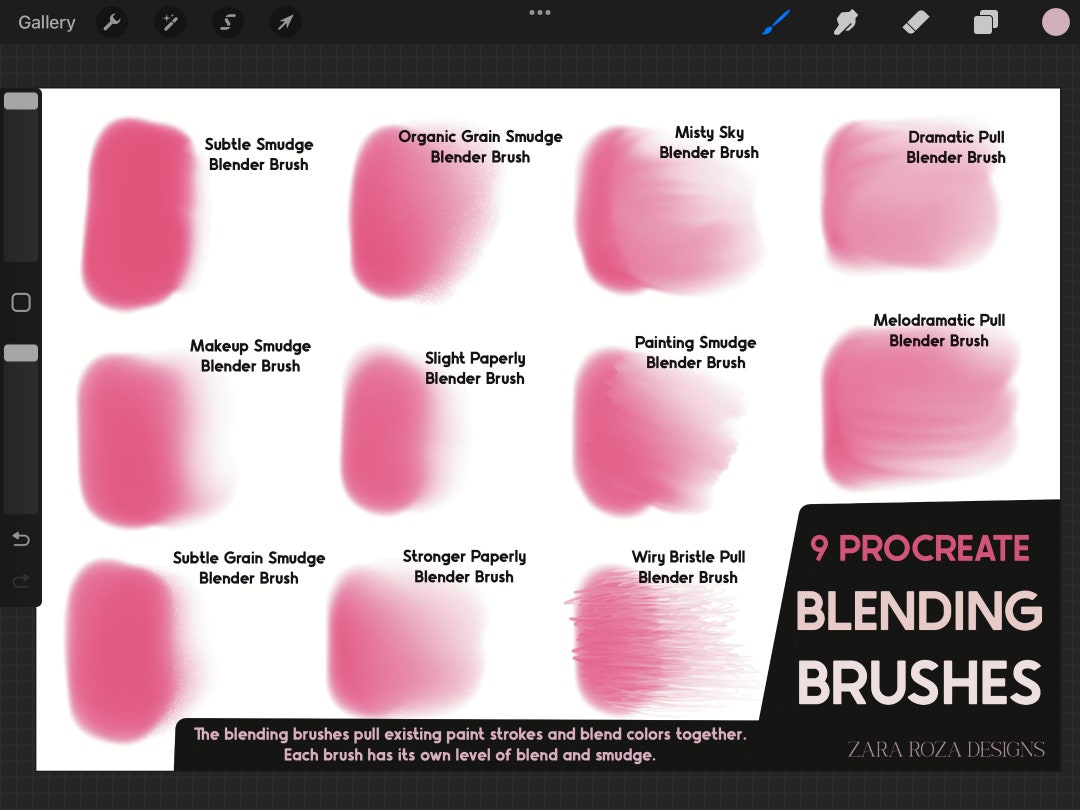 Procreate Blending Brush Set Smudge Brushes for iPad Digital Art