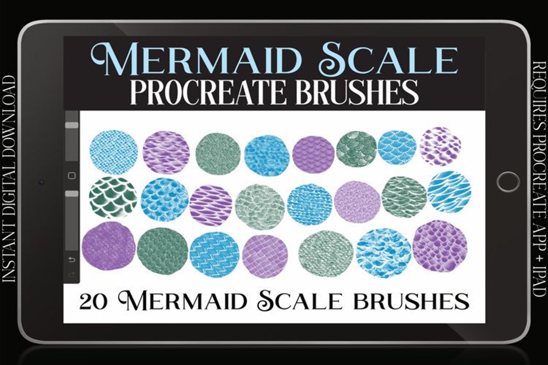 Procreate Mermaid Scale Texture Brush Pack Vol. 1 - 20+ Monoline ...
