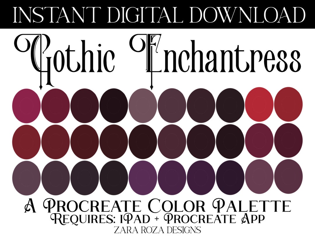 Gothic Enchantress Procreate Color Palette DIGITAL Etsy Australia