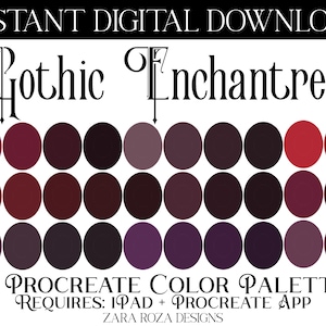 Gothic Enchantress - Procreate Color Palette - DIGITAL DOWNLOAD - Requires iPad + Procreate App