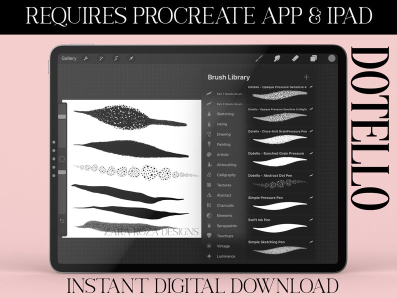 Dotello Procreate Dot Paint Brush Set Drawing Unique Etsy