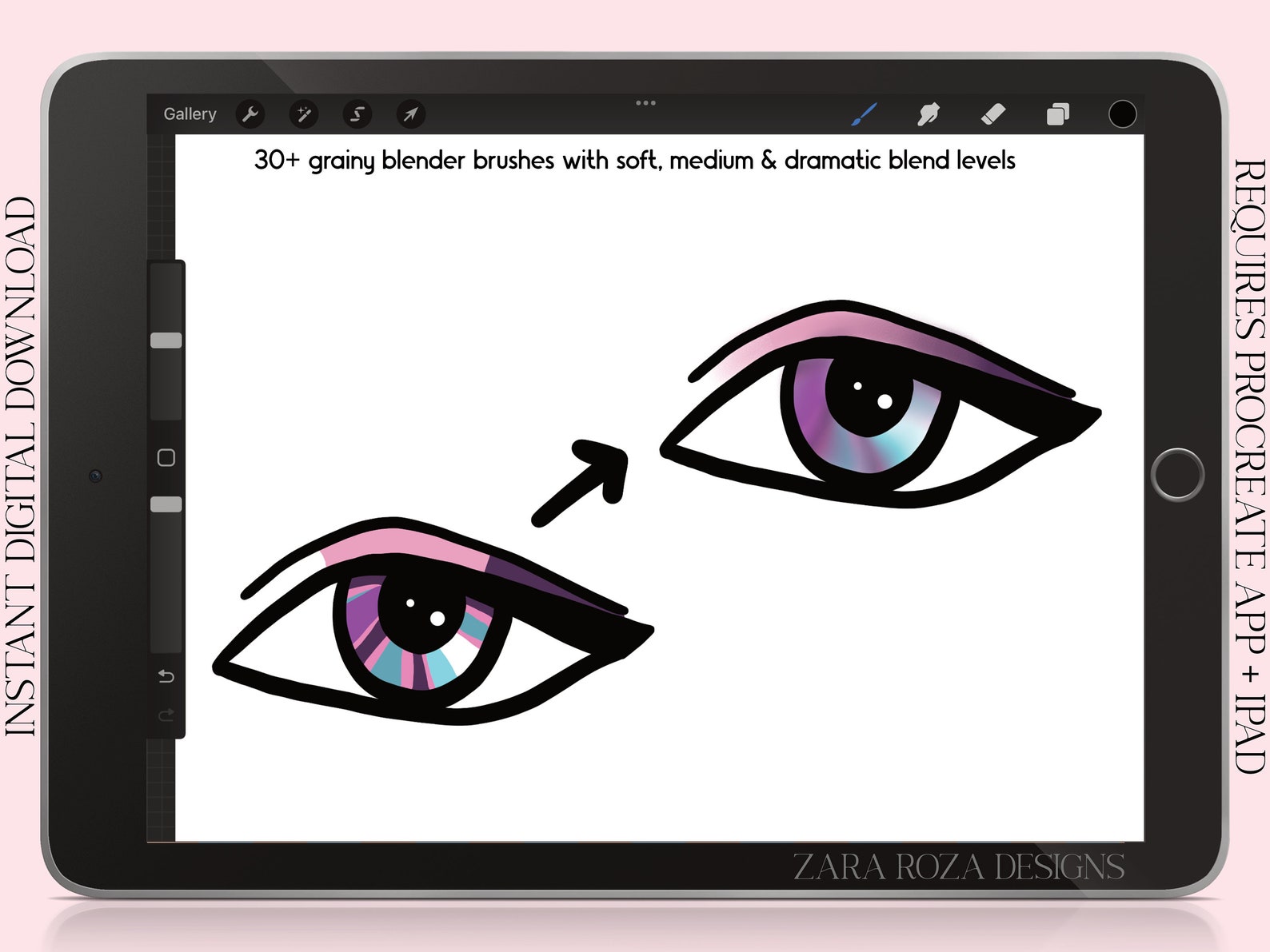 Grainy Blending Brush Set - Procreate Grain Texture Smudge Brushes for ...