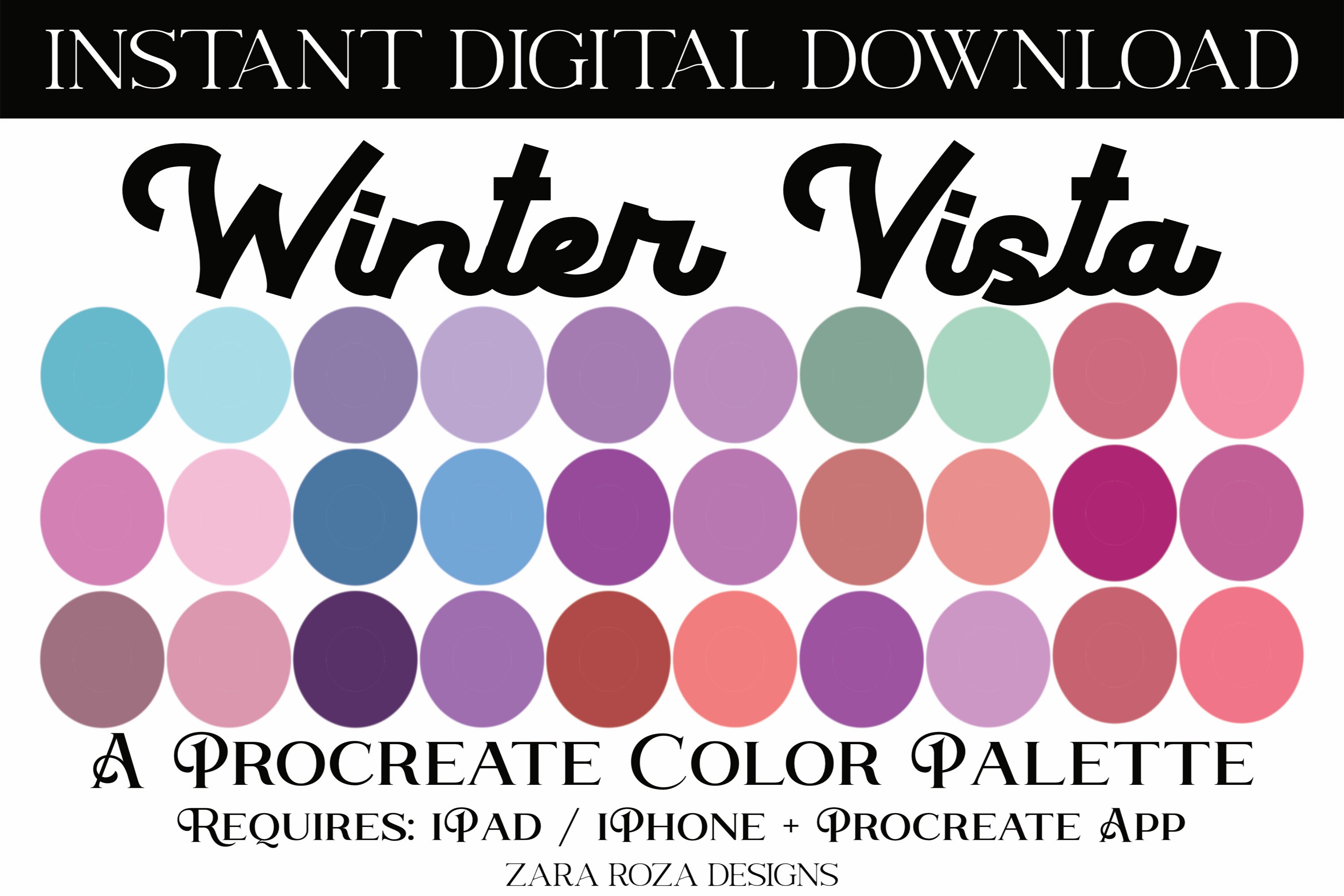 20 Procreate Color Palette Bundle Pack - VOL. 28 Set, Digital Art, Goth ...