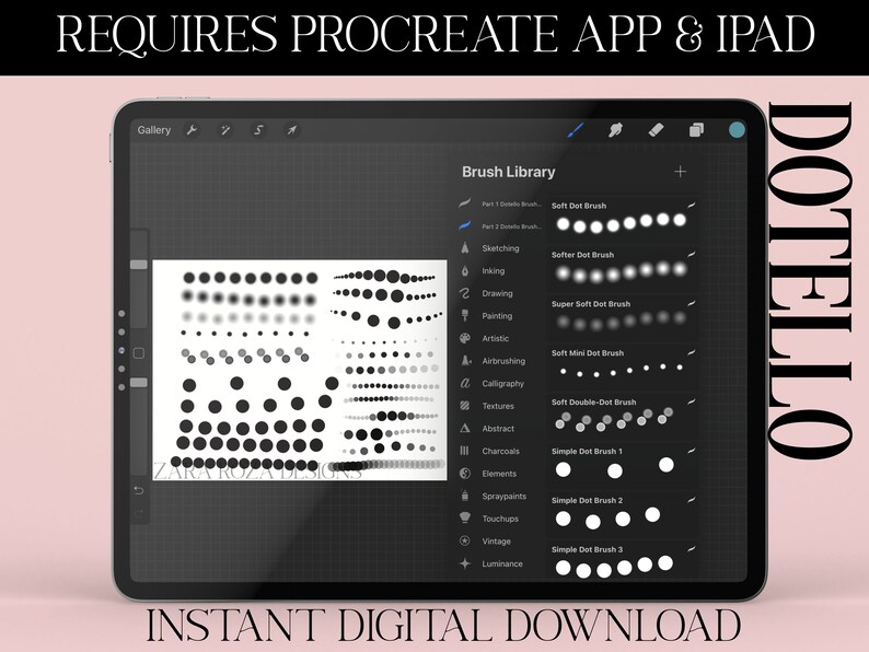 Dotello Procreate Dot Paint Brush Set Drawing Unique Etsy