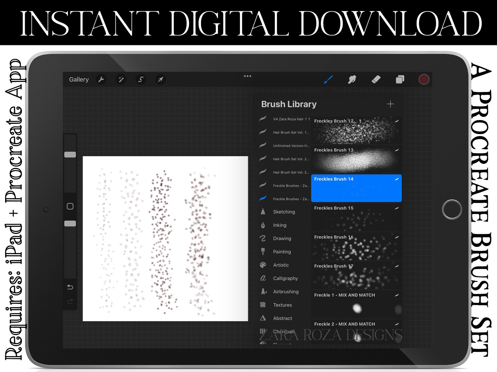 20 Procreate Freckle Brushes Cute Freckles Brush Bundle Pack for