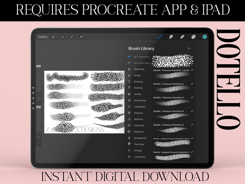 Dotello Procreate Dot Paint Brush Set Drawing Unique Etsy