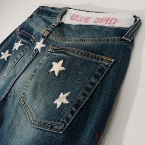 reciclado adornado a mano cosido a mano reimaginado remendado jeans Gap para mujer