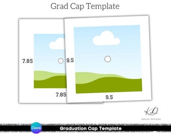 Blank Graduation Cap Template, Graduation Cap top template, Graduation Hat Template, Grad Cap Template, png, Canva Editable