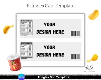 Pringles Can Template, Birthday Party Favor, Canva Editable, Pringles 1.3 oz Labels
