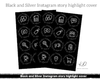15 Black and Silver Instagram story highlight cover