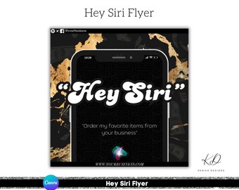 Hey Siri Editable Booking Flyer, Canva Template, Editable Flyer, Hey Siri Flyer Template, , Appointments Available, Services Flyer Design