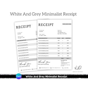 Editable Receipt Template Payment Receipt Business Receipt Canva Printable Template Order Form