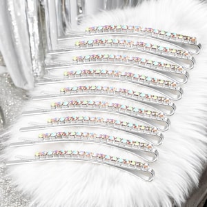 AB Rhinestone hair pins for brides bridal party, crystal hair pins for pageant, Rhinestone Bobby Pin for wedding, kids rhinestone hair pins