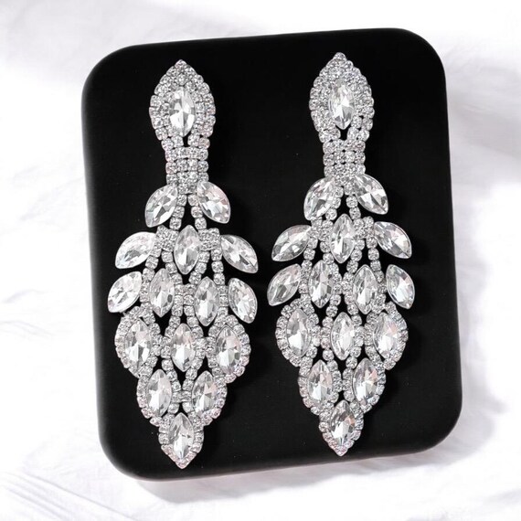 Orecchini Pendenti Orecchini A Goccia Pendenti Lunghi Con Zirconi - Foto 6