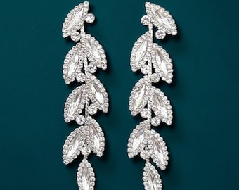 Crystal Rhinestone Dangle Earrings | Pageant Competition Jewelry