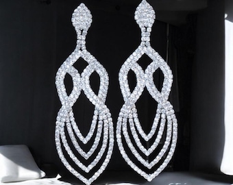Rhinestone Teardrop Earring, Big Rhinestone Earrings, Bikini Competition Jewelry, Gifts For Her, Bridal Jewelry, Pageant Earrings