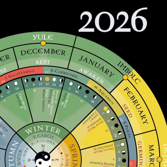 2026 Moon Calendar: Wheel of the Year - Etsy