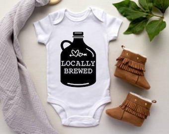 Locally Brewed Baby Bodysuit | Funny Beer Baby Bodysuit - Unique Baby Gift - Unisex Baby Gift - Funny Baby Clothes